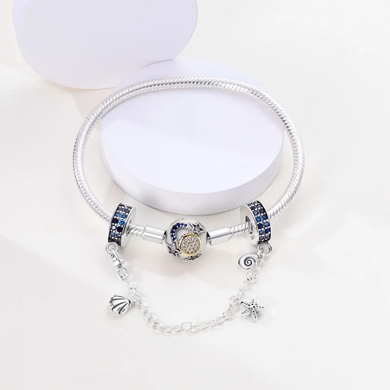 925 Sterling Silber Weizen ohr rosa Flügel Stern Sicherheits kette Charms passen original Pandora Armband Charm Halskette weiblichen Schmuck