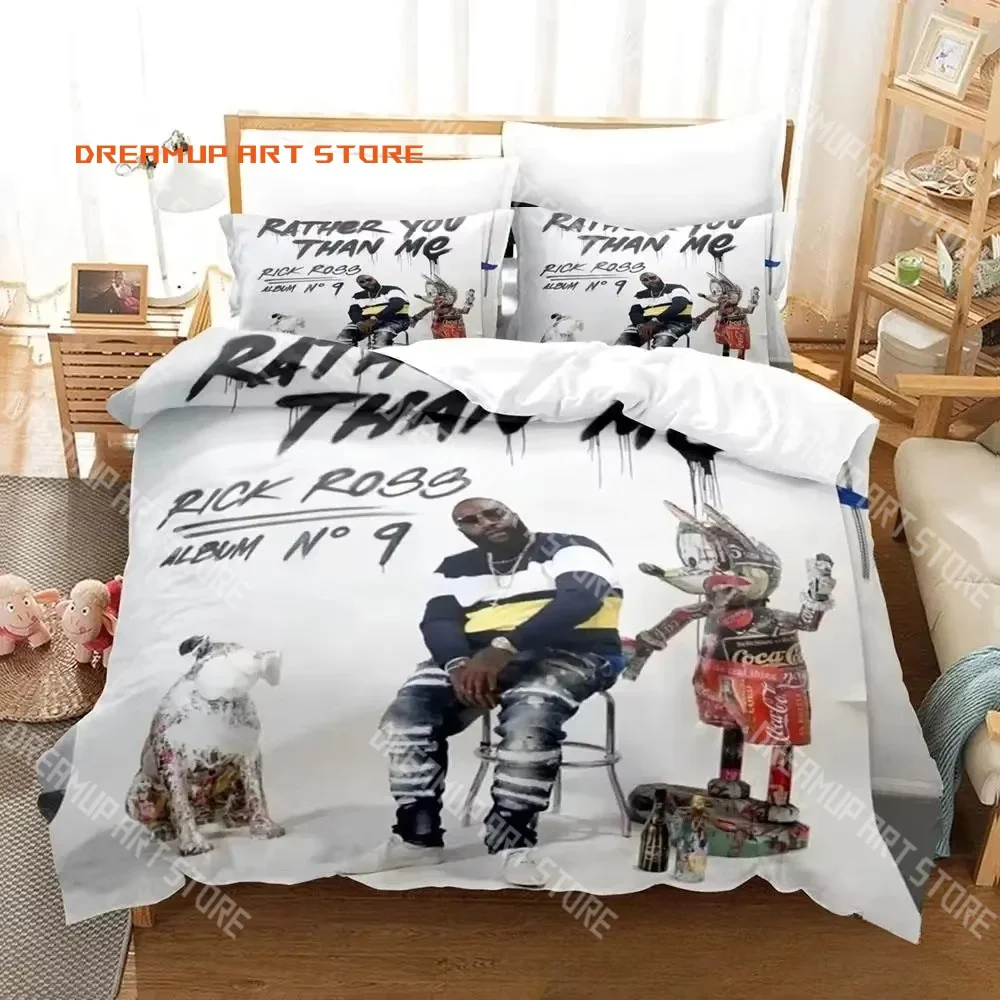 2026 3D Print Rick Ross Rapper Bedding Set Single Twin Full Queen King Size Bed Set Adult Kid Bedroom Duvetcover Set