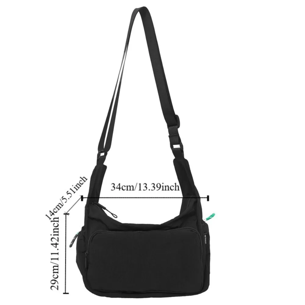 Simple Fashion Crossbody Bag Casual Fitness Sport Shoulder Bag Large Capacity Solid Color Nylon Bag Boys image 6