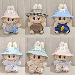 17cm Cute Mini Plush Doll's Clothes Outfit Accessories For Labubu Dolls Clothing Gift Sitting Party Series Hat Jumpsuit T-shirt