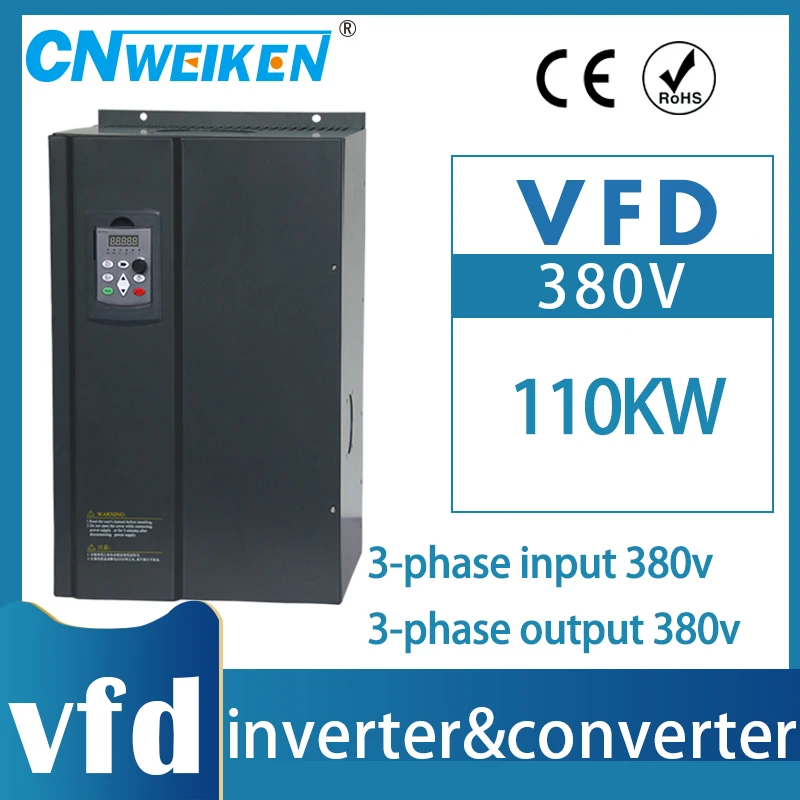 

High-power VFD 110/132KW 380v Variable Frequency Drive Frequency Inverter 3phase input output Motor Speed Control Soft Start VFD