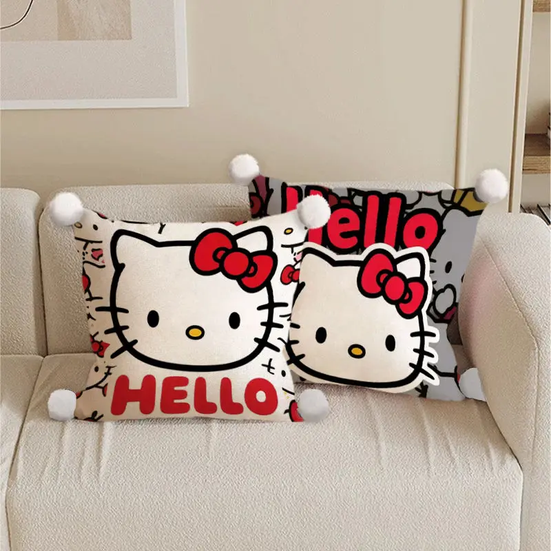 

Kawaii Hello Kitty Sanrio Cute Cartoon Throw Pillow Sofa Room Decoration Comfortable Student Dormitory Pillow Gifts for Girls