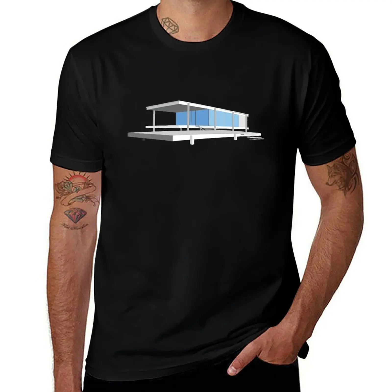 Farnsworth House - Ludwig Mies van der Rohe (1951) T-Shirt Casual Fashion Short Sleeve Cotton T-Shirt