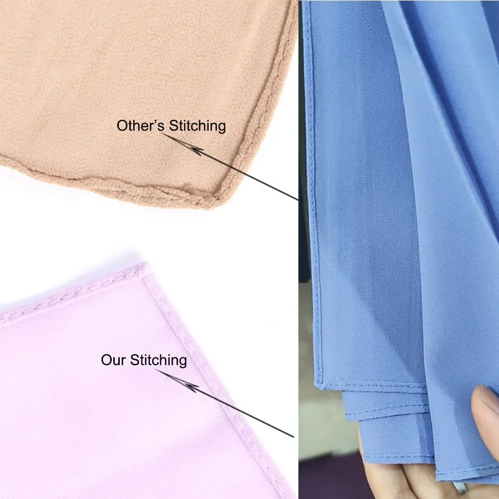 Hijab Chiffon muçulmano para mulheres, lenço islâmico, lenços de cabeça, xale, envoltório, cabeça, turbante, lenços para senhoras