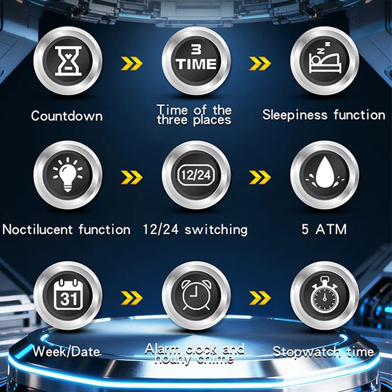 SANDA موضة جديدة الاتجاه ساعات رجالية متعددة الوظائف كرونوغراف إنذار تاريخ الأسبوع مقاوم للماء ساعة يد رجالي Relógio Masculino #6