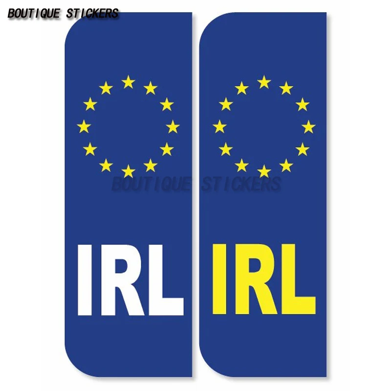 2 x IRELAND Euro Car Number Plate 、Poland Euro PL Badge 、 GERMAN 、FRANCE FRENCH Euro Car Number Plate vinyl stickers