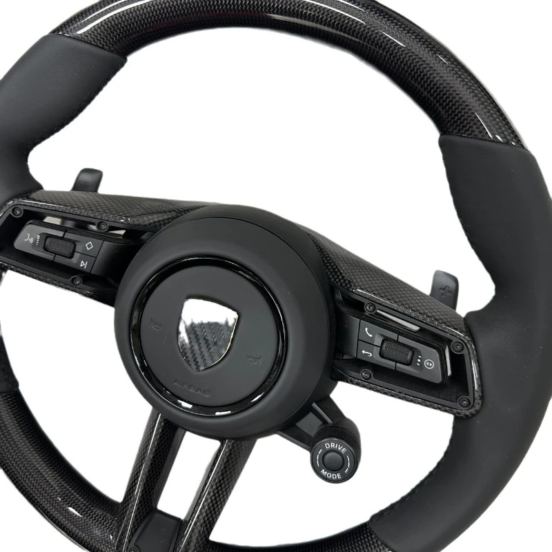 

For Porsche Carbon Fiber Steering Wheel Macan Paramela Original with Knob Old Refurbished Cayenne 718