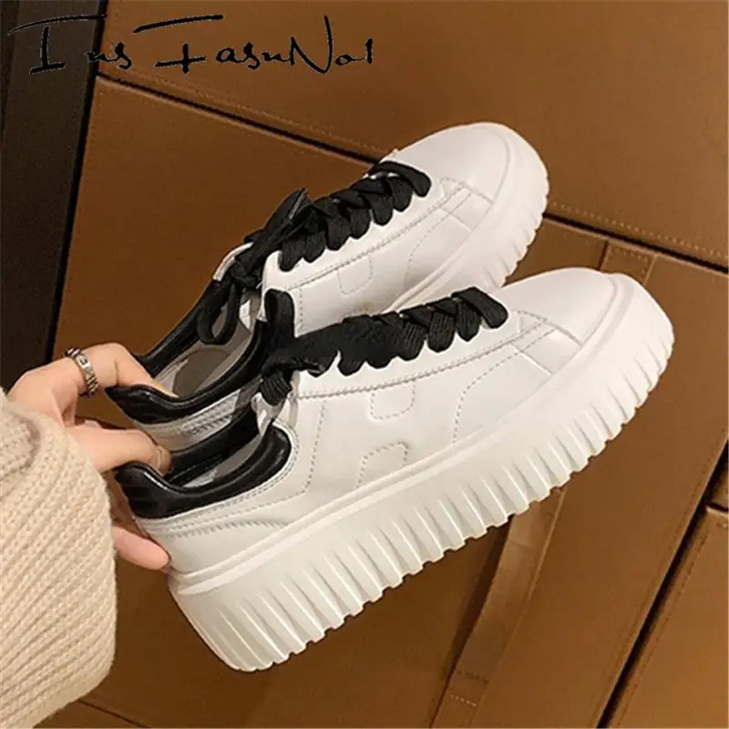 Fashion Mixed Color Women Sneakers Luxury Designer Thick Bottom High Platform Increasing Casual Trainers All Match Runway Shoes