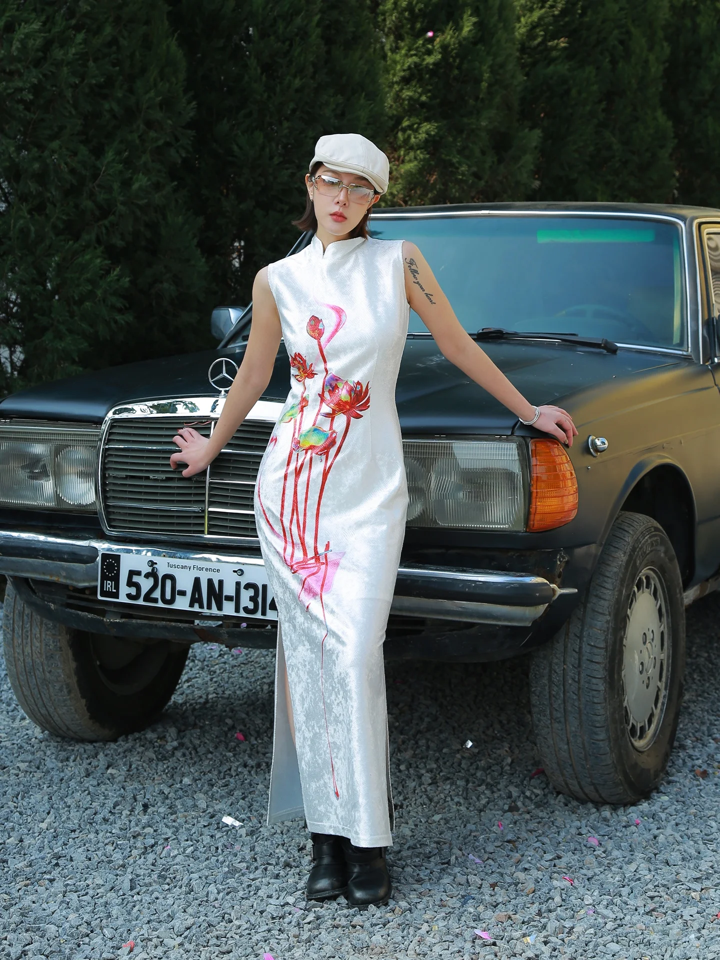 

Оригинальное платье DIDI DESIGN Red Lotus с принтом, имитирующим змеиную кожу, из плотного бархата, женское винтажное платье миди.