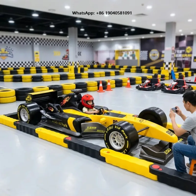 Fiberglass Lifelike LifeSize Race Car Sculpture Glossy Custom Kart Theme F1 Cartoon Decor Villa Large Flat Ornament Business