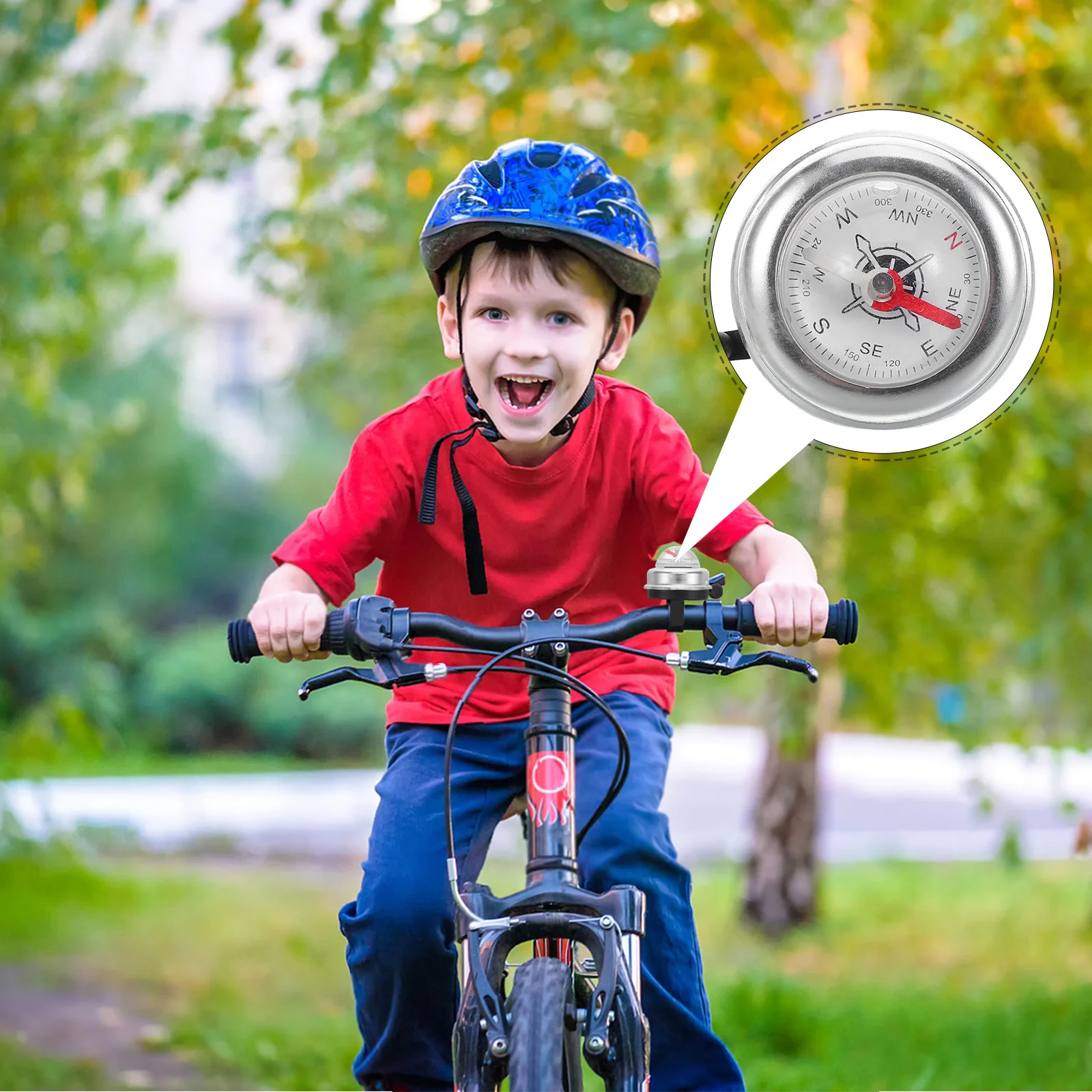 

Kids Bicycle Bell Durable Clear Sound Built-in Compass for Mountain Bikes Scooters Tricycles Toddler Bike Accessories Safety