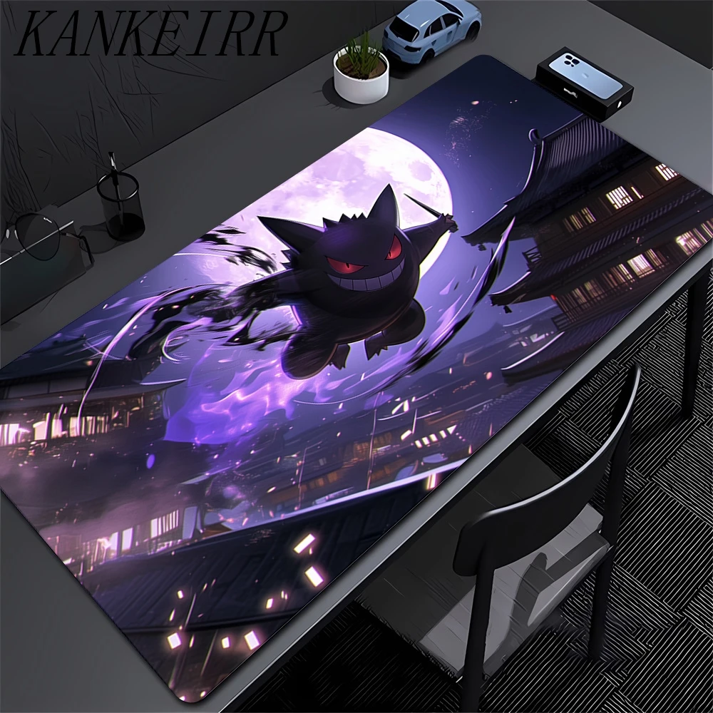 대형 게임용 마우스 패드 P-Pokemon-Gengar Grande 마우스패드 LockEdge 두꺼운 컴퓨터 키보드 테이블 데스크 매트