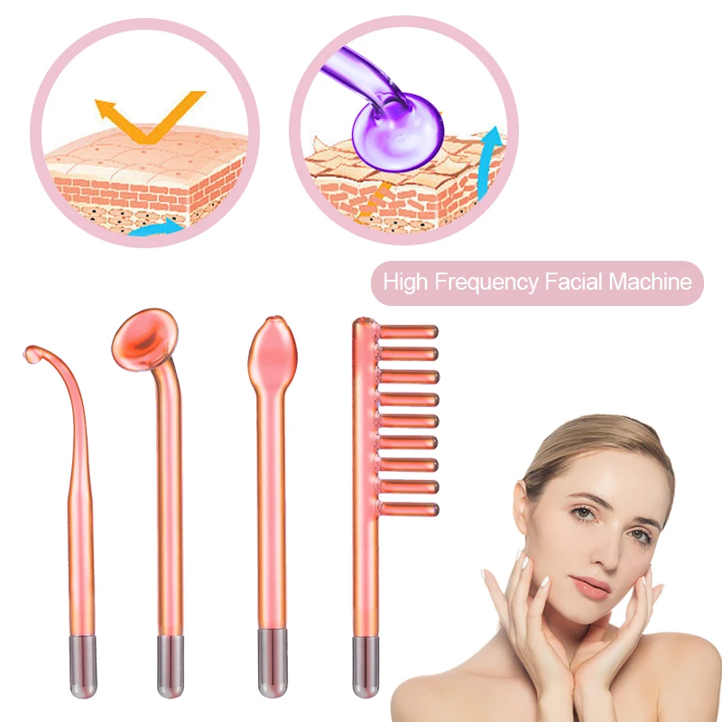 

High Frequency Electrode Wand Machine Skin Tightening Acne Spot Wrinkles Remove Beauty Therapy Puffy Facial Care（Without Handle）