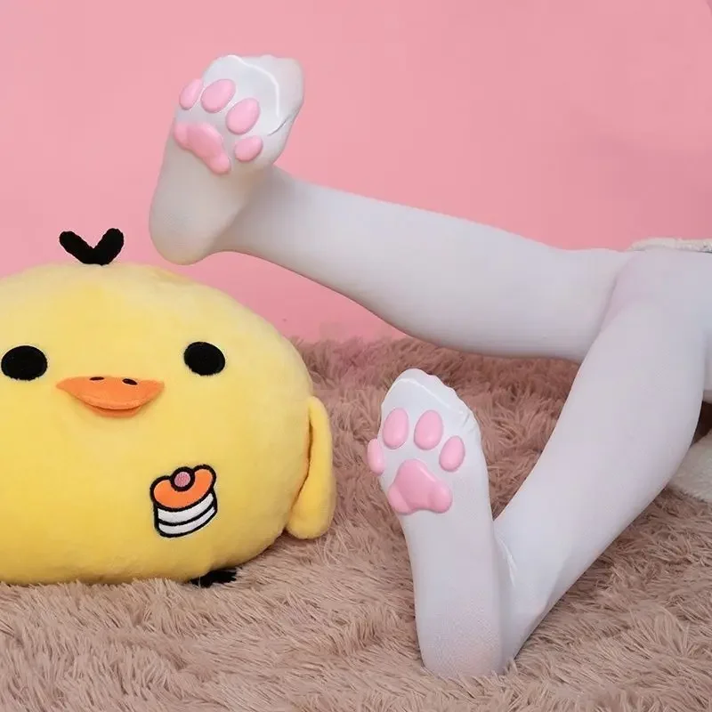 Cat Paw Thigh High Socks Golves Set Sleeves Cute Soft 3D Toe Beans Stocking Mittens Kitten Claw Pad Socks for Girl Women Cosplay