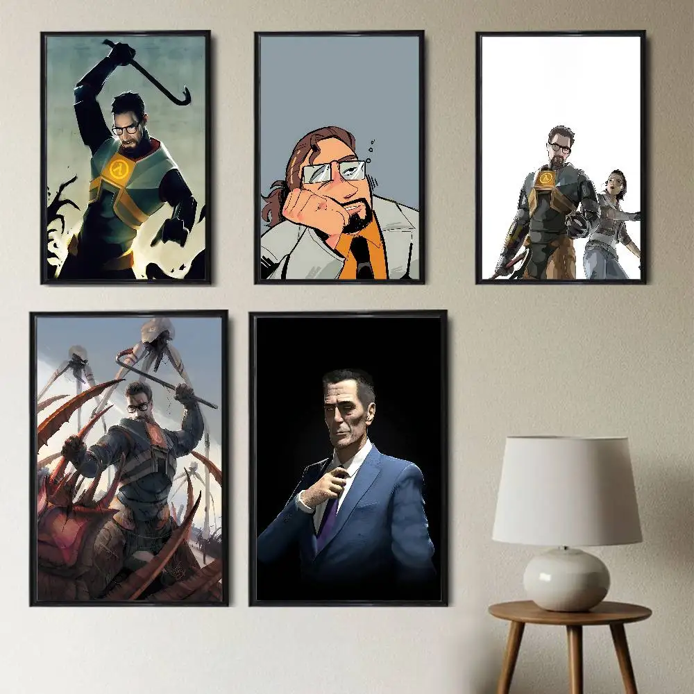 game Half-Life Gordon Freeman Poster Prints Wall Art Picture Painting Gift Living Room Restaurant Bar Large Dec Sticker