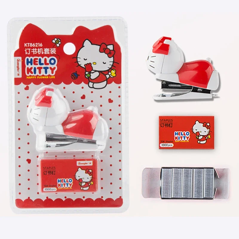 Sanrio helloキティホッチキスセット、ミニバインディングマシン、学用品、オフィスステーショナリー、バインディングツール、かわいい学生、no.10