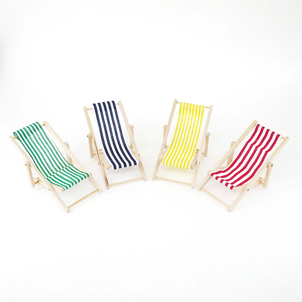

Accessories Folding Chairs Outdoor Ocean Decorations Dollhouse Miniature Bamboo Wooden Furniture