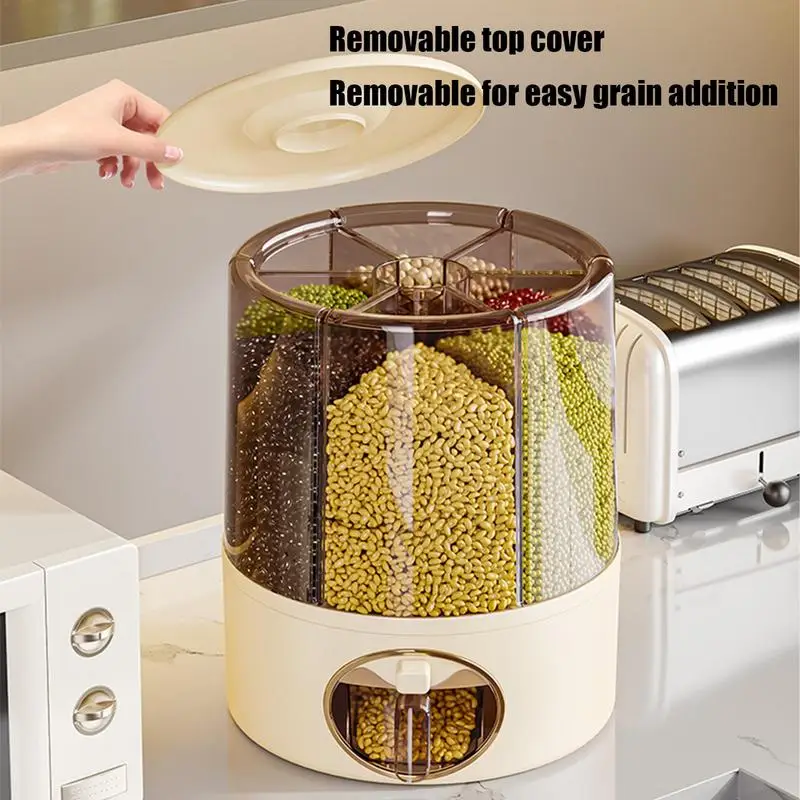 Grain And Rice Storage Container One-Click Output Rice Storage Dispenser Kitchen Storage Bucket One-Click Output Rice Storage