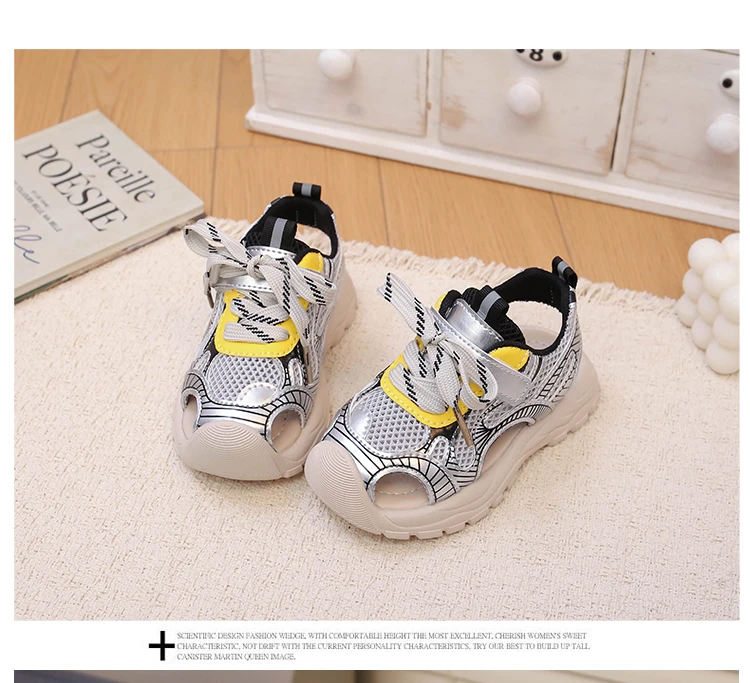 Kinder-Sportsandalen, ausgehöhlt, atmungsaktiv, für Kinder, Freizeitschuhe, mit Klettverschluss, weich, 2026, Sommer, neue Strandschuhe für Jungen und Mädchen, rutschfest – Detail 11