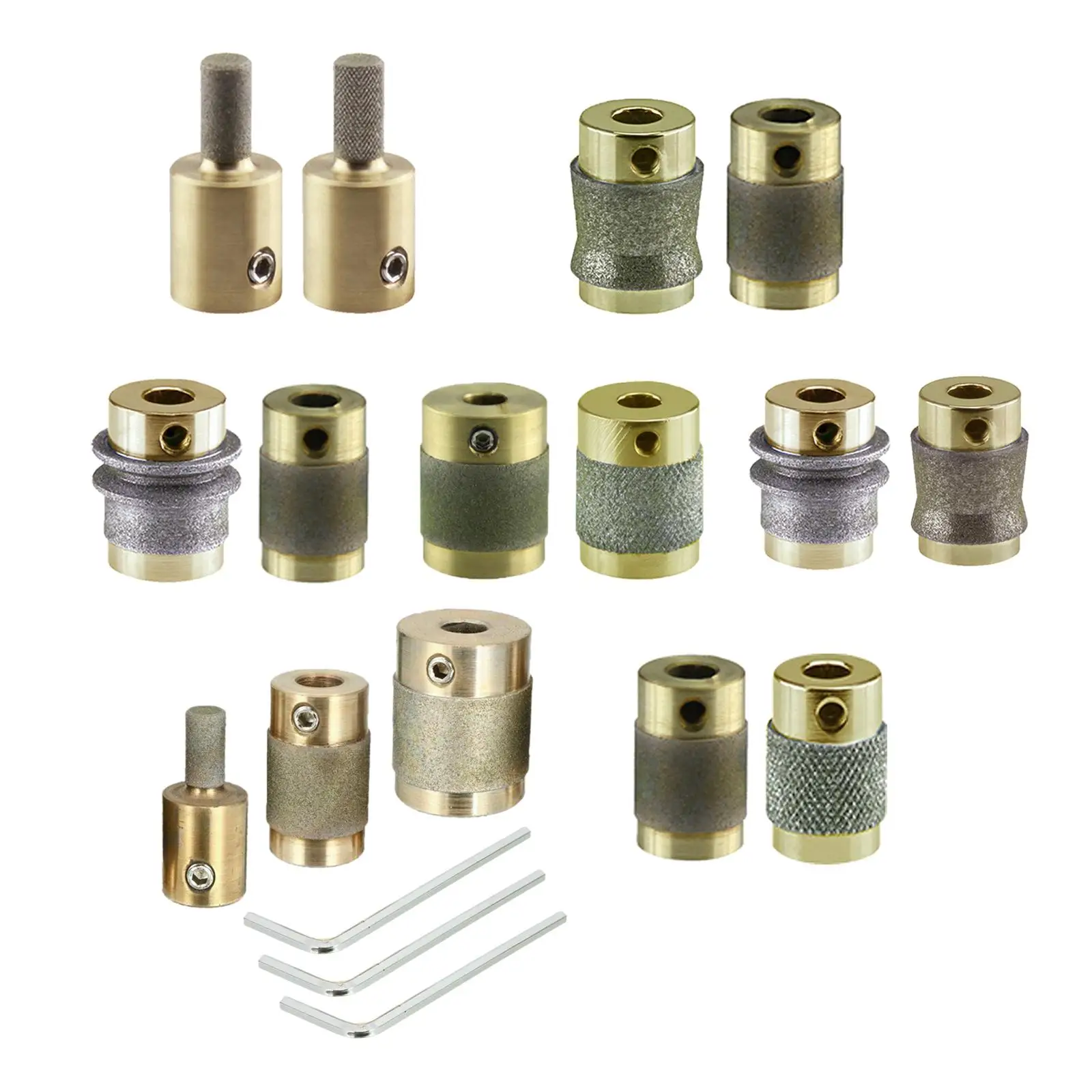 Metal teñido 3/4 "de diámetro y 1" de diámetro herramientas de cabeza central muela de vidrio muela de diamante