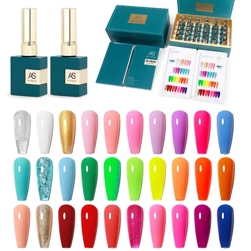 AS Nail Supplies Salon Free Gift Box Book Design Summer Pastel Collection Nail Gel Polish Set OEM Custom Gel Nail Polish Set