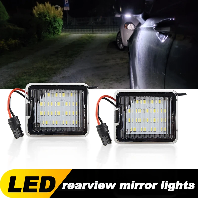 

2Pcs Under Rearview Mirror LED Puddle Light for Ford C-Max Escape Focus Galaxy Kuga Mondeo S-Max Canbus No Error #CV6Z13B374A