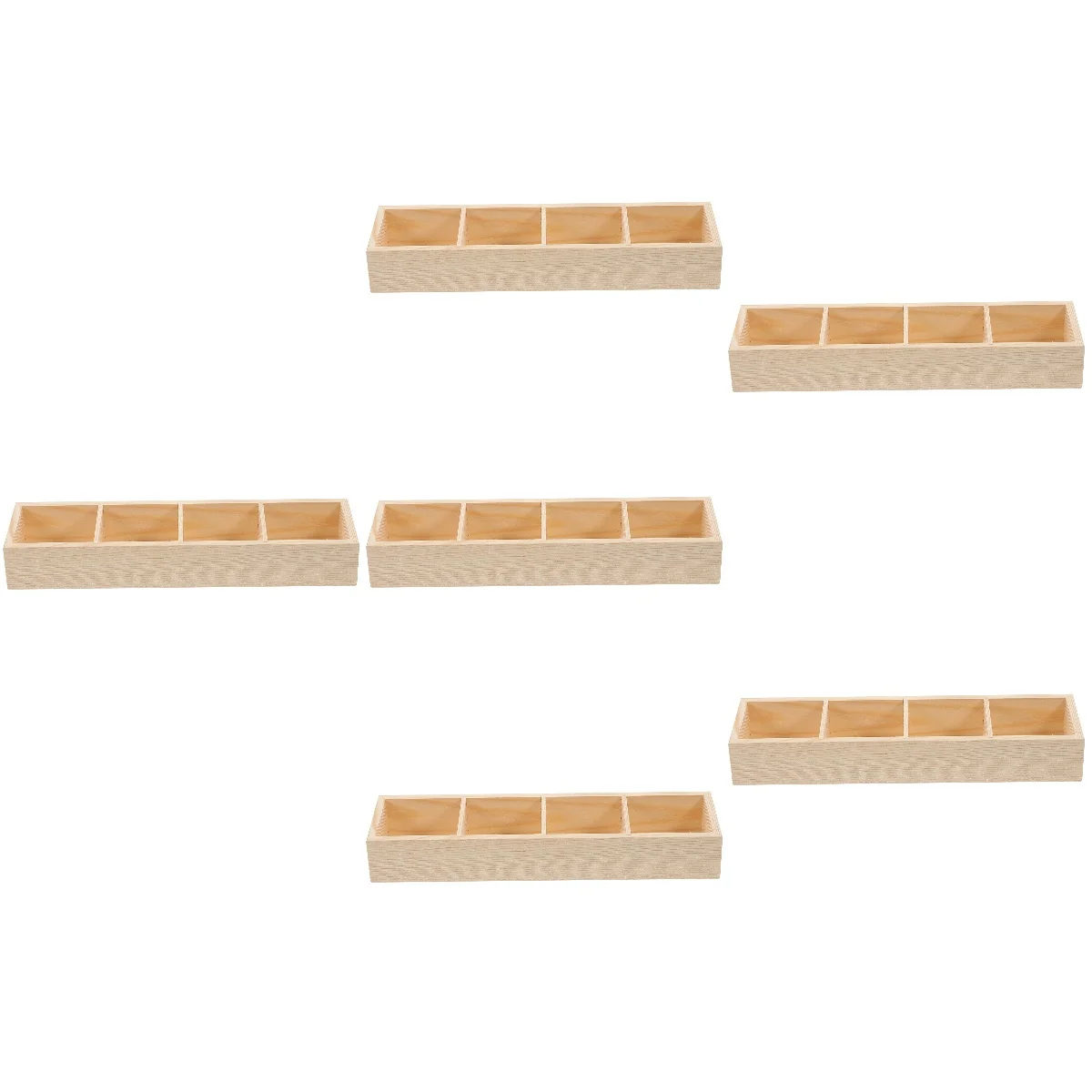 

6pcs 6 Count Coffee Pouches Tea Packet Holder and Organizer Wood Bag Chest Household Storage Container