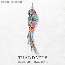 Pendants Colourful Parrot,Spring New Jewelry 925 Sterling Silver Accessorie Jungle Gift For Women