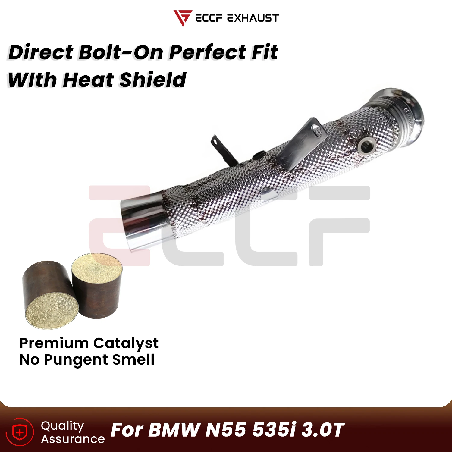 Sporty Downpipe with Heat Insulation For BMW N55 535i 3.0T Aggressive Exhaust Sound Plug and Play Upgrade Performance