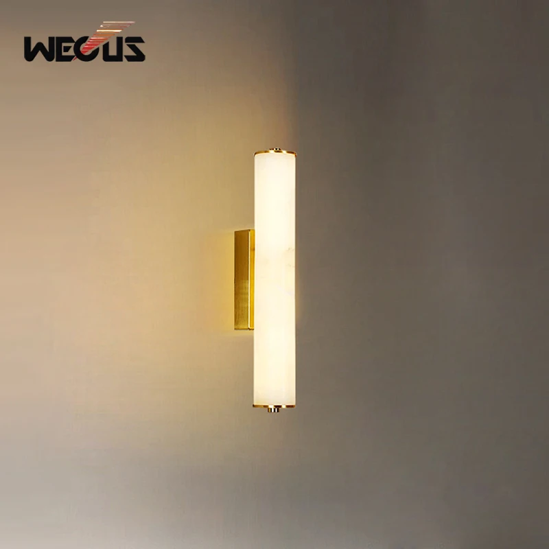 

Natural Marble Wall Lamp High End Neo Chinese Villa Living Room Corridor Bedroom Lighting Fixture