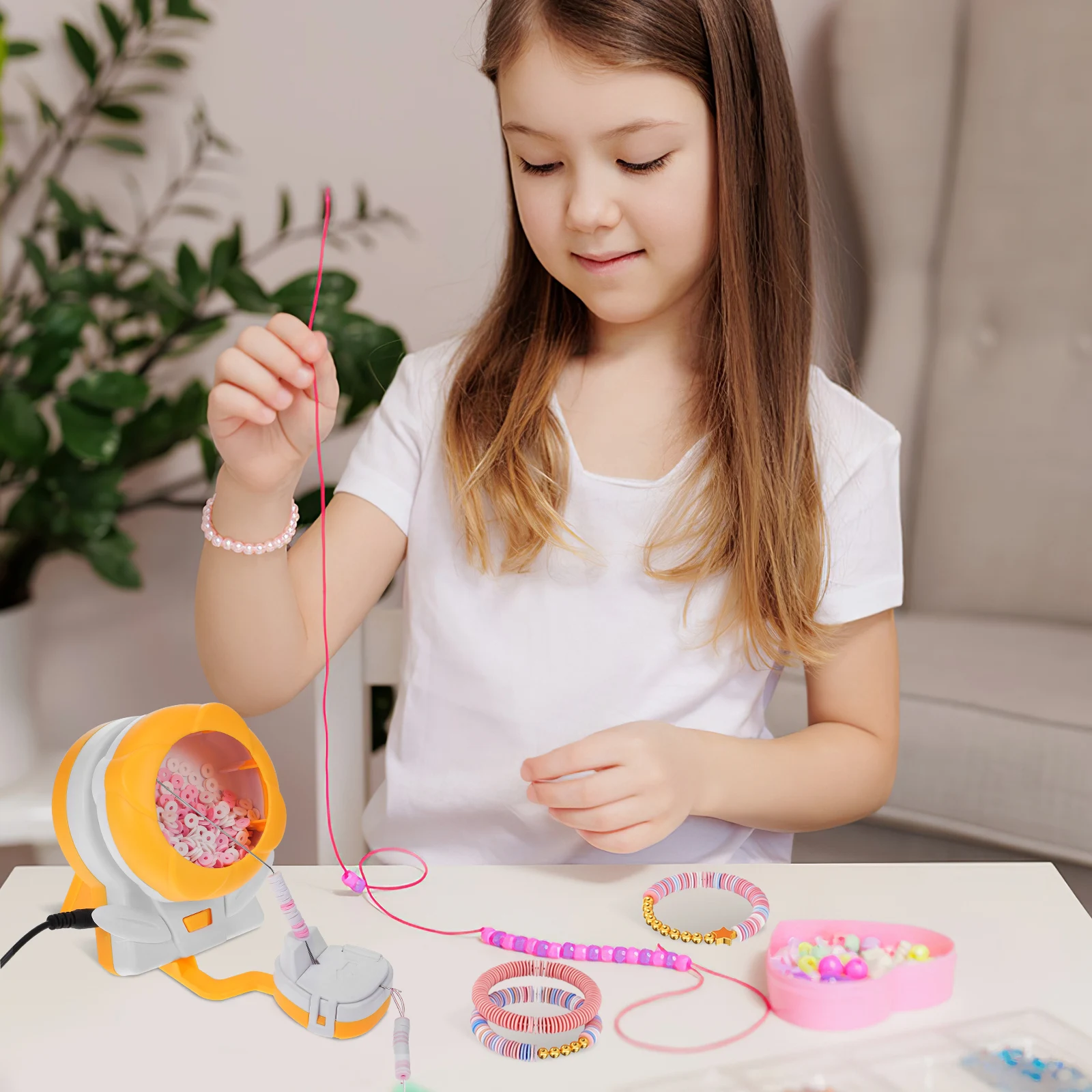 

1Set Bead Spinner Electric Automatic Rotation Adjustable Stringing Machine for Clay Beads Bracelets Necklace Jewelry