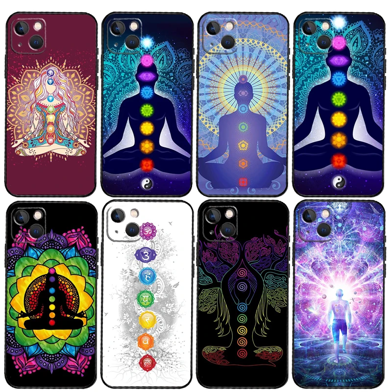 Etui na telefon Mandala Chakra Insist Yoga do iPhone 14 11 12 13 15 16 Pro Max Mini XS XR X Plus Soft Cover Capa