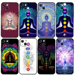 Mandala Chakra Insist Yoga Phone Case For iPhone 14 11 12 13 15 16 Pro Max Mini XS XR X Plus Soft Cover Capa