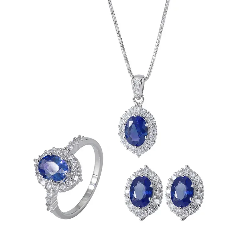 SrJewelry Manufacturers Wholesale and Trade European and American Blue Earrings, Earrings, Pendants, Jewelry Sets