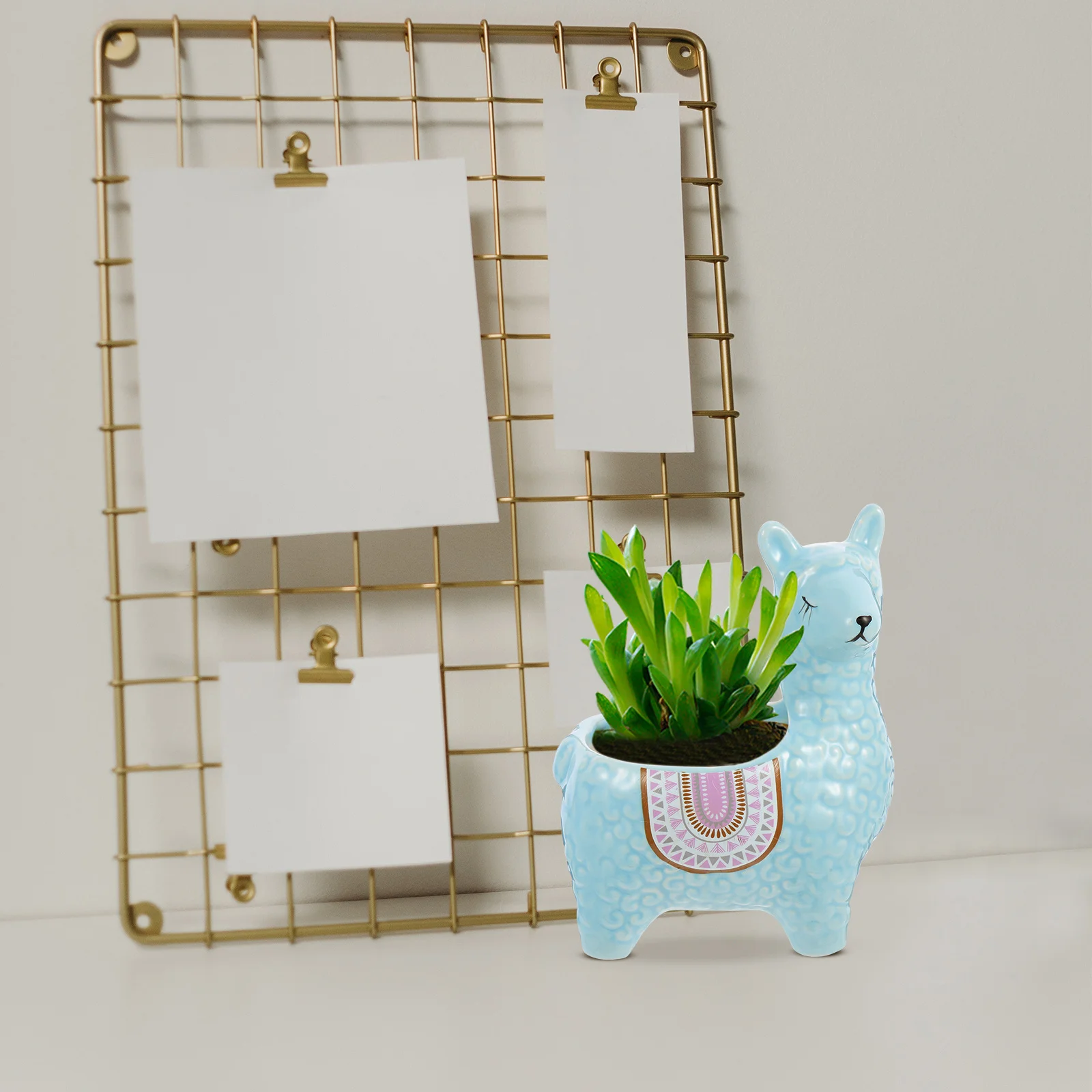 

Compact Alpaca Ceramic Flowerpot Small Succulents Planter Office Desktop Plant Pot Alpaca Decor Cartoon Theme Flowerpot