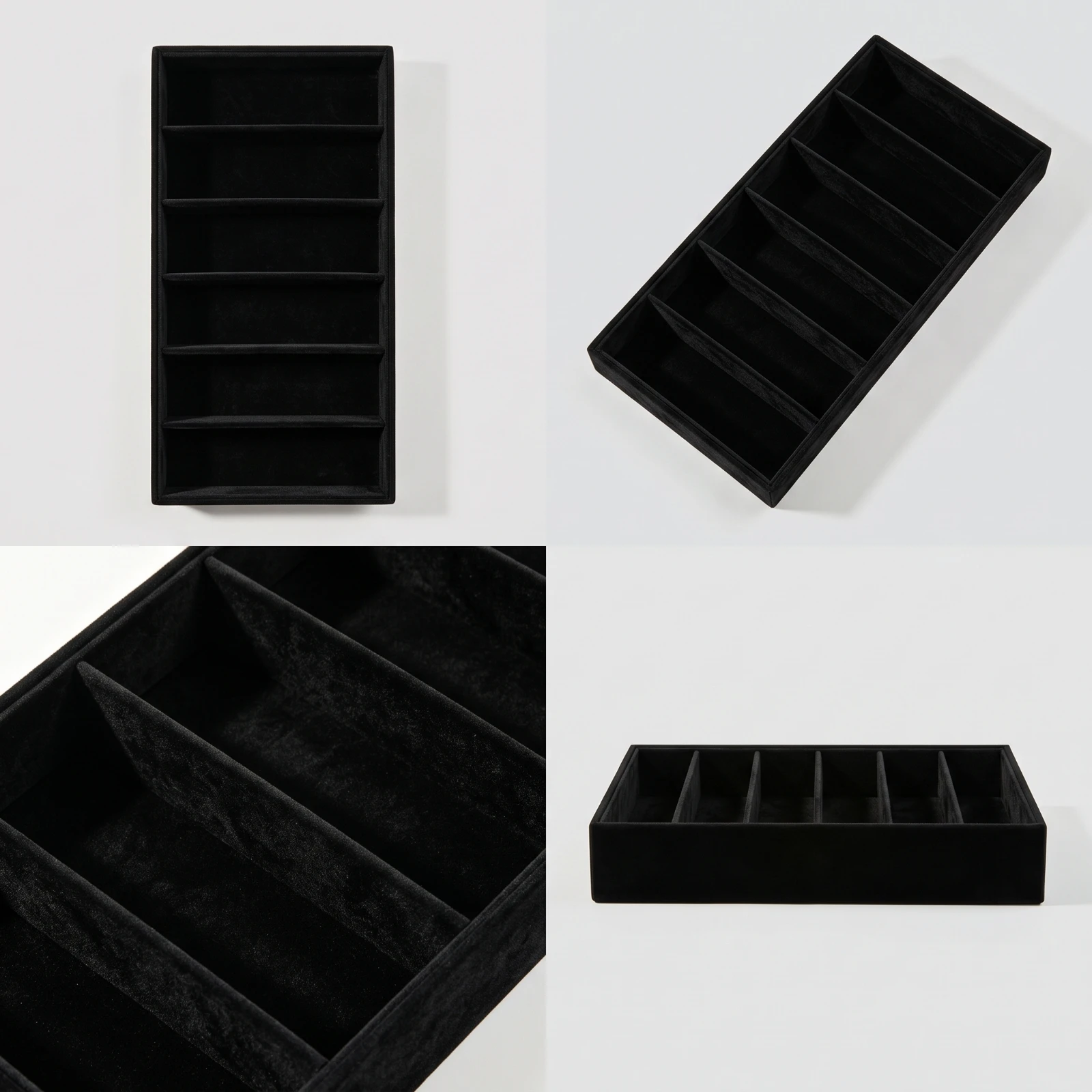 Sunglasses Display Organizer with 6 Compartments Easy to Grab Sunglasses Organizer with 6 Slots Sunglass Tray Rectangular
