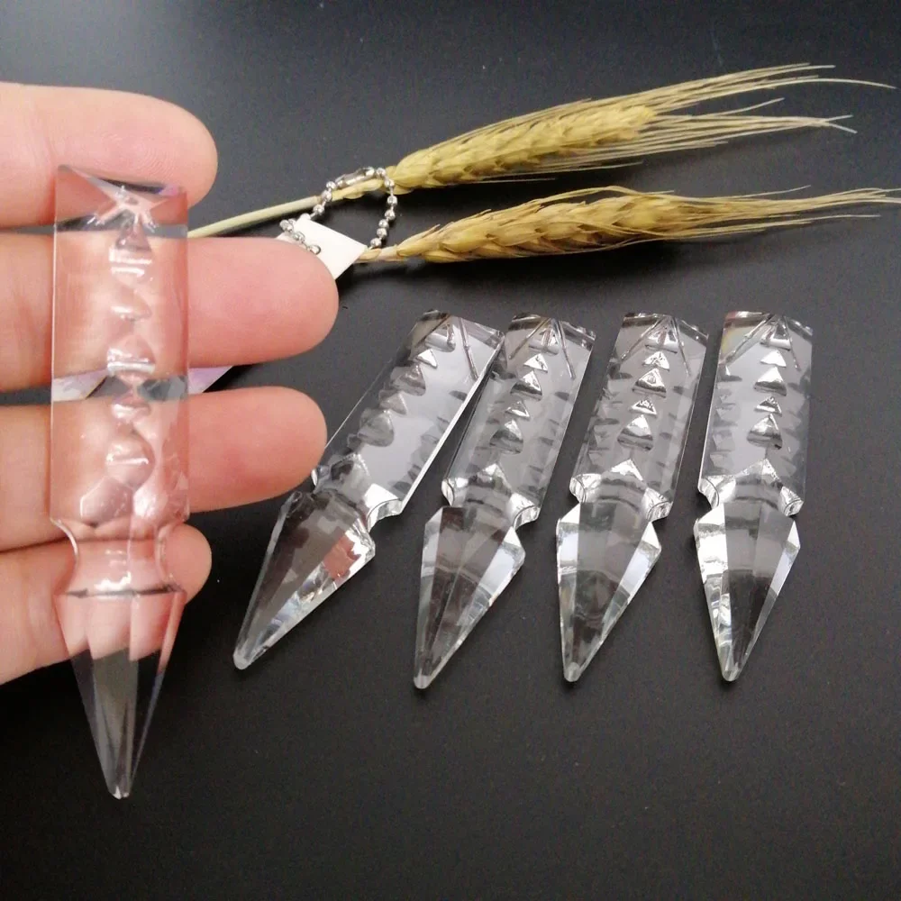 Camal 5pcs Rocket Head 76mmx15mm Drop Crystal Pendant Prism Lamp Lighting Part Hanging Chandelier SunCatcher Wedding Party Decor