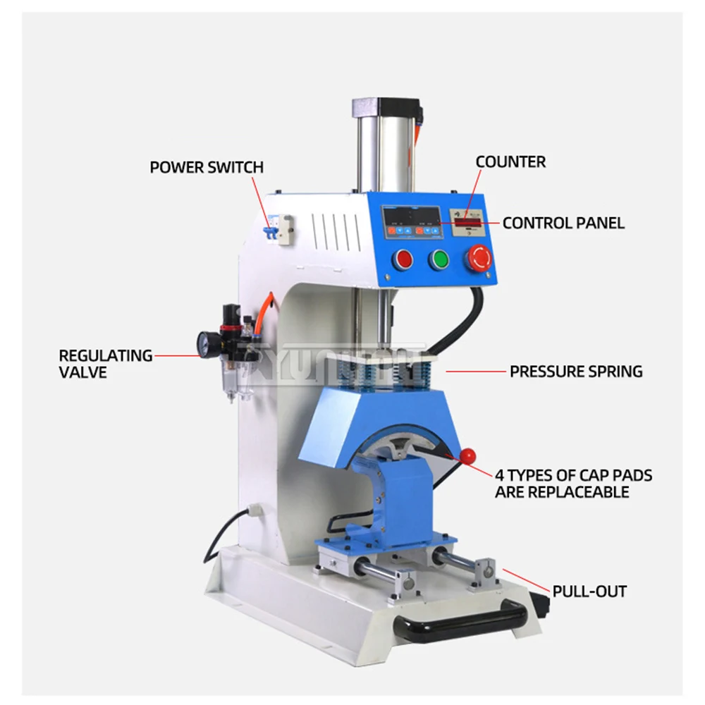 Automatic Cap Printer Machine Pneumatic Cap Heat Press Printer Hat Sublimation Transfer Printing Machine 98*196mm 69*165mm 4SIZE