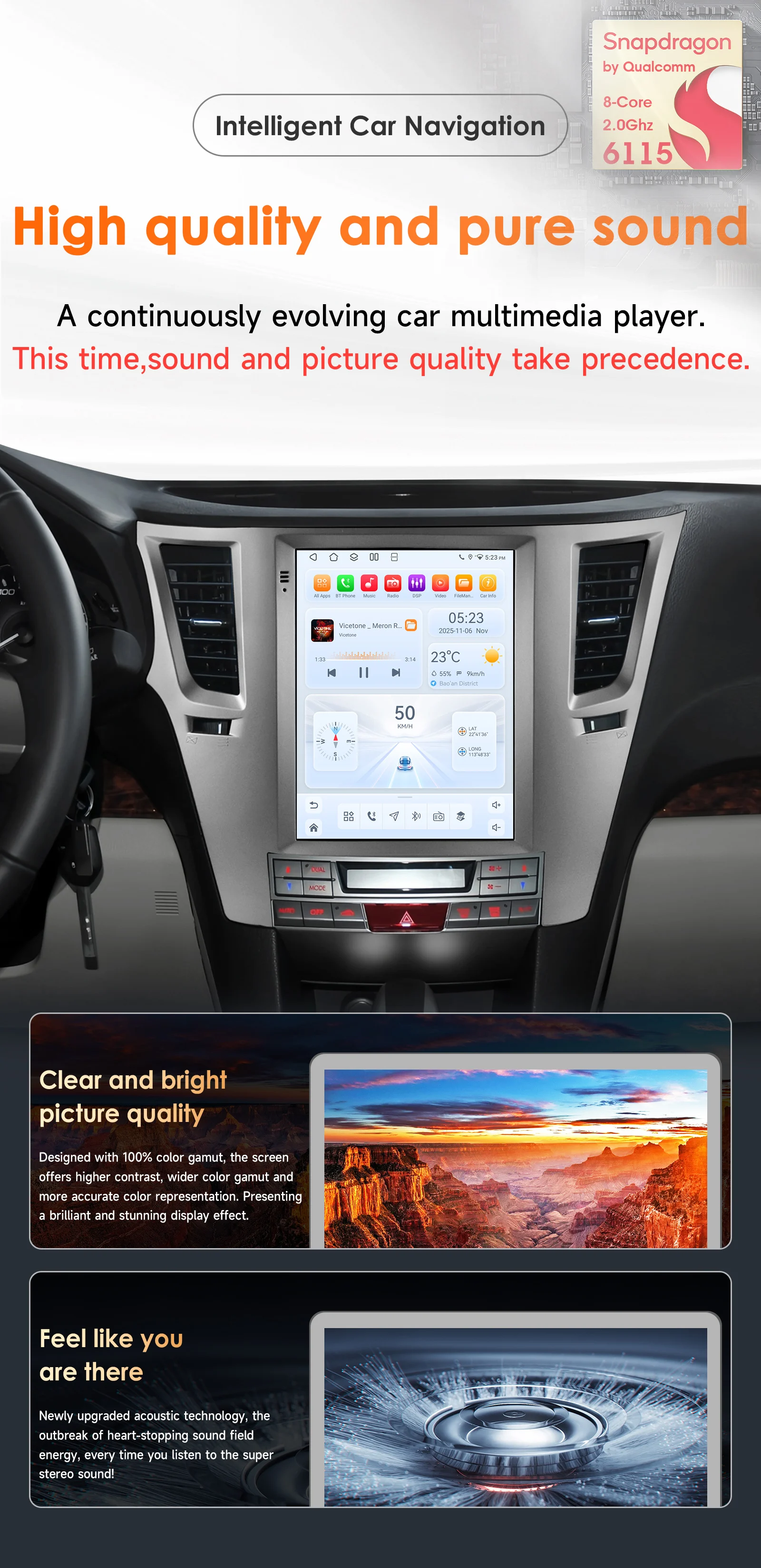 For 9.7 Style Qualcomm Screen CarPlay Android Auto Car Radio For Subaru Outback Impreza Legacy 2009-2014 GPS Player Head Unit BT