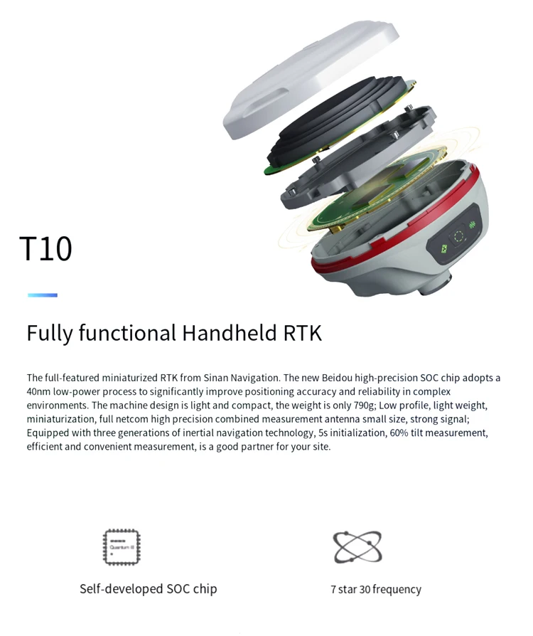 أداة قياس SINO RTK T10 Gnss Rtk جهاز استقبال تنسيق تحديد المواقع CAD تخطيط الهندسة المسح والخرائط #5