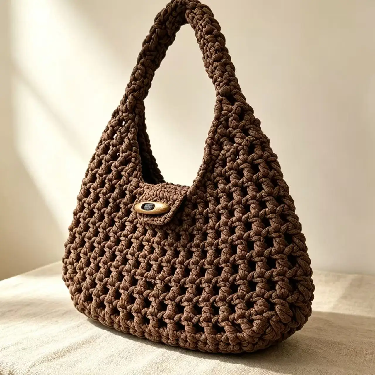 Women's Handbag Elegant Crochet Mesh Tote Bag - Lightweight and Portable Quilted Beach Bag, Suitable for Commuting, Office Work, and Travel, Solid Color Open-Top Tote Bag, Available in Multiple Colors to Meet Daily Use Needs, Versatile for All Occasions