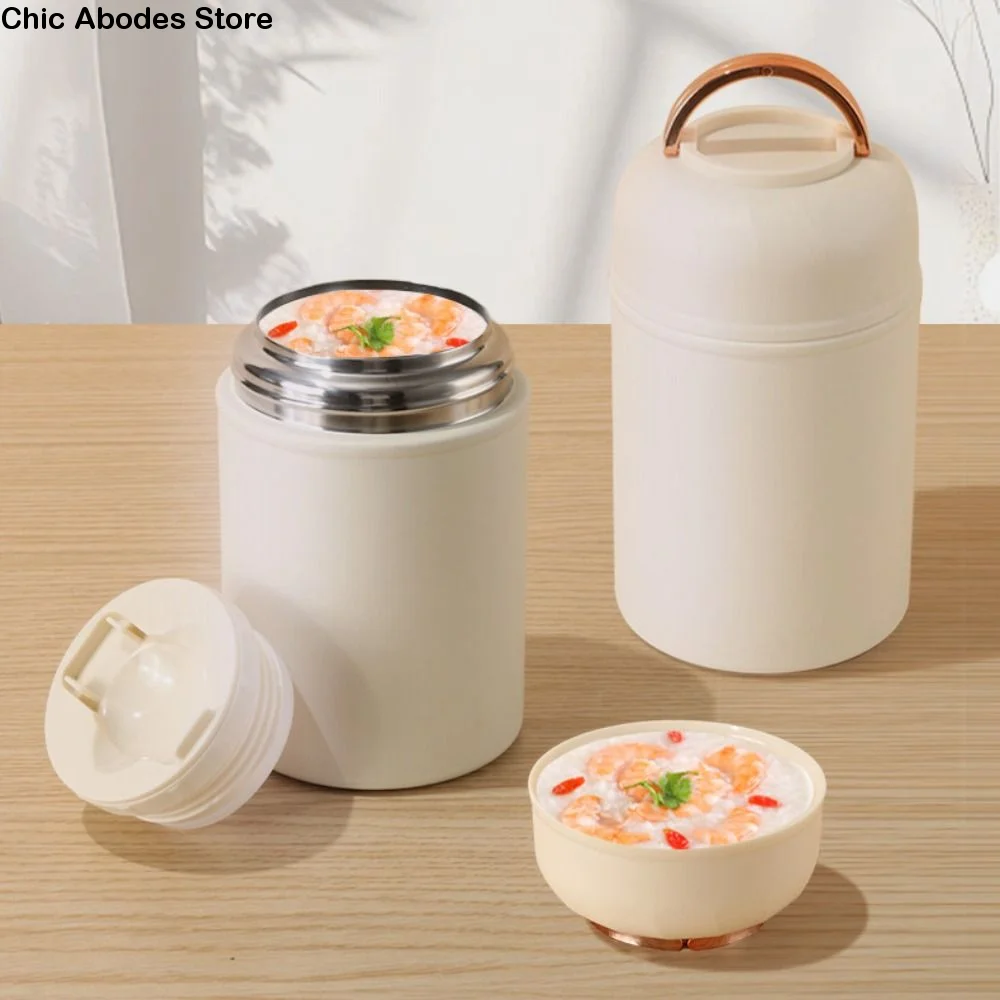 

Portable 500ml Food Thermal Jar Handheld Double-Layer Wall Insulated Tumbler Stainless Steel Thermal Soup Cup Picnics