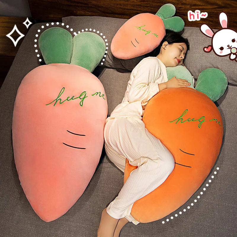 55-110 Cm Grote Maat Cartoon Wortel Knuffels Volledige Vulling Plant Kussen Kawaii Radijs Poppen Slapen Bed kussen Voor Meisjes Baby