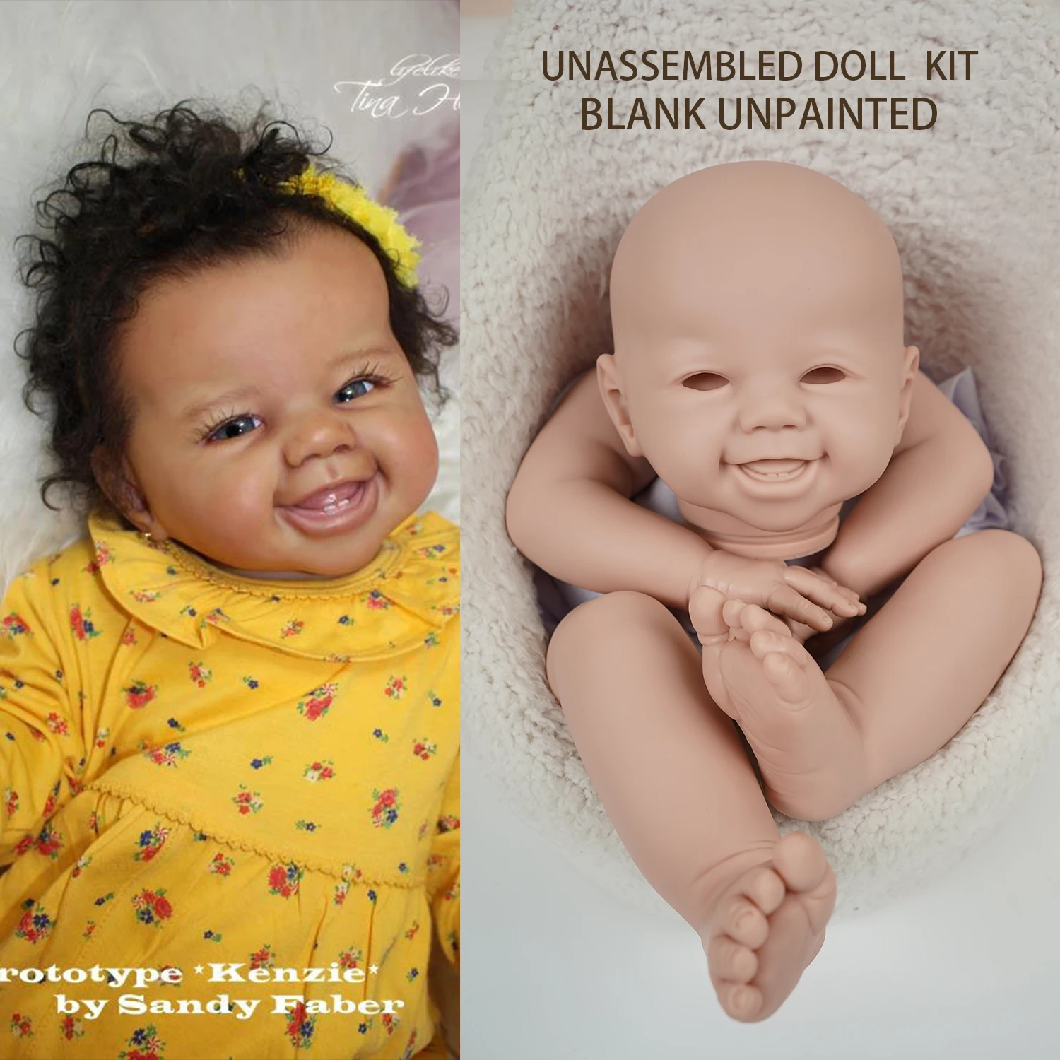 Reborn Baby Doll 24 Inches Lifelike Newborn Bebe Reborn Vinyl Unpainted Unfinished Doll Parts DIY Blank Doll Kit