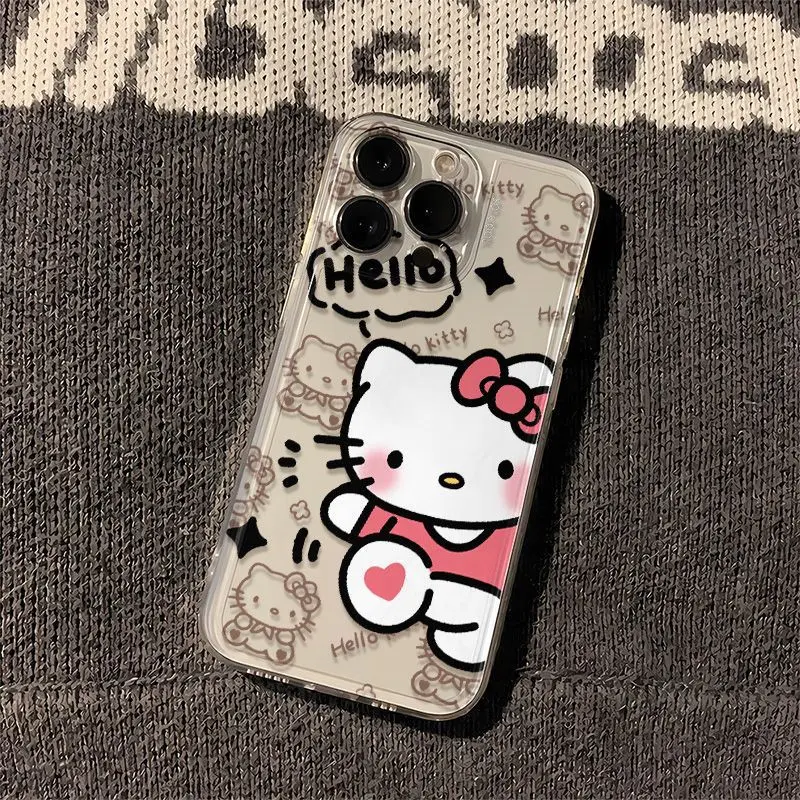 Original Kawaii Hello Kittys Phone Case For Samsung S24 S23 S22 S21 S20 S10 FE Note 20 10 Plus Ultra Lite 5G Clear TPU Cover