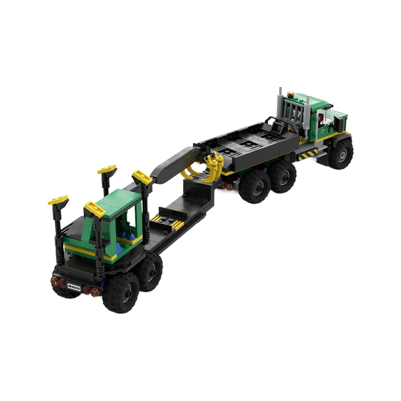 MOC Heavy-Duty Logging Truck with Log Loader Crane Building Blocks Set Forestry Timber Transport Vehicle Model Adult Gift