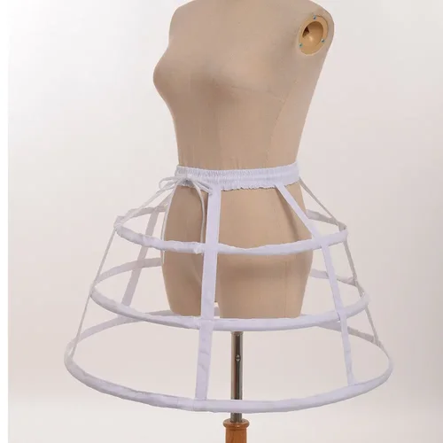 Imagen 2 del producto Enagua de 3 aros para niñas, jaula de crinolina, alforja ajustable para vestido