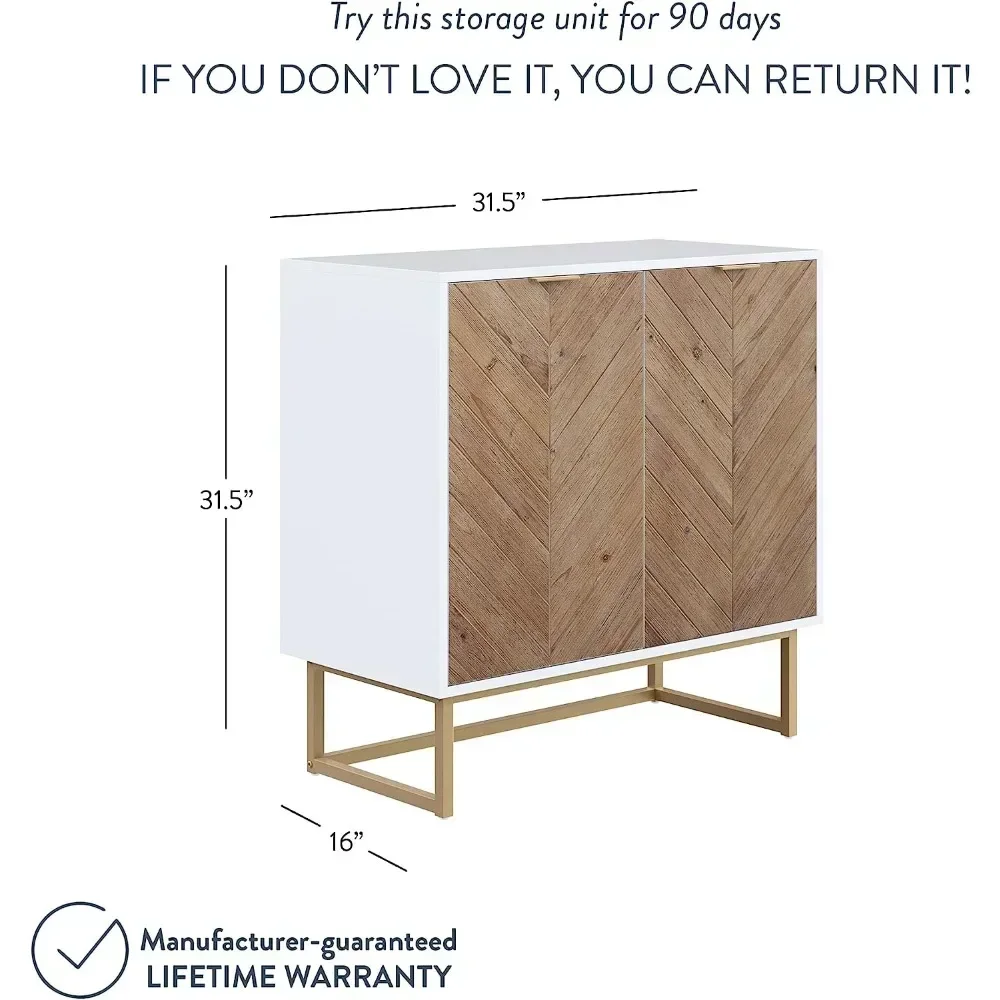 Nathan James Enloe Modern Storage, Free Standing Accent Cabinet with Doors in a Rustic Fir Wood Finish Powder-coated Metal Base