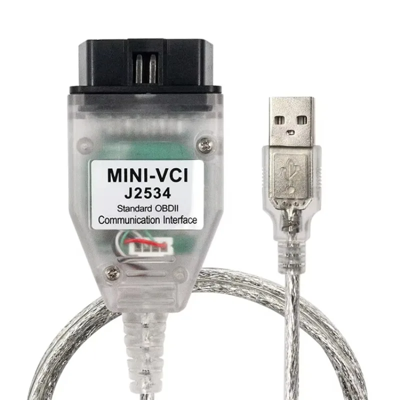 أحدث واجهة V14.20.019 MINI VI لعام 2024 لشريحة TIS Techstream MINI-VCI FT232RL J2534 2 كابل تشخيص