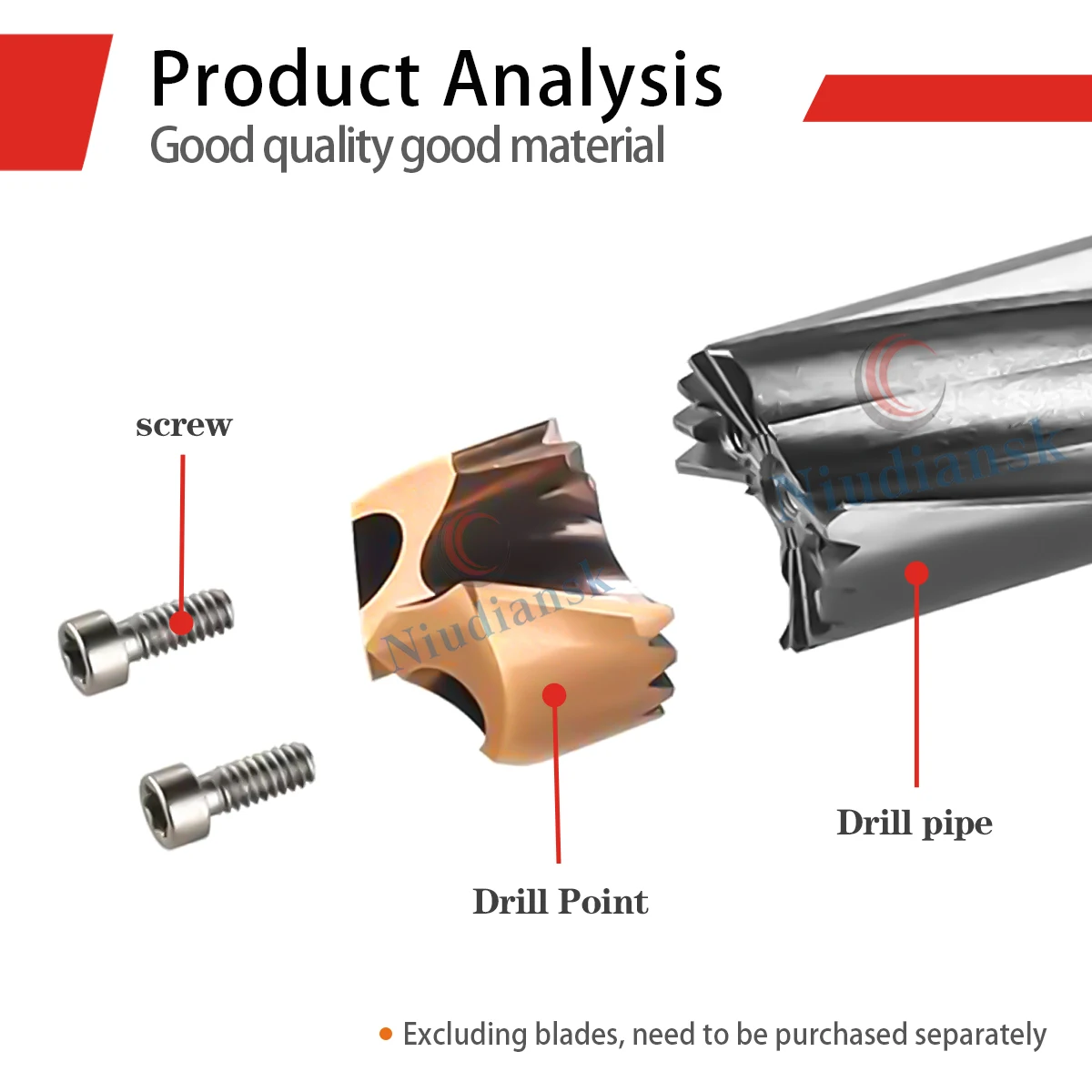 Crown Diamond Violent Drill Bit Extended Internal Cold Gun Drill Bit Deep Hole Stainless Steel Blades 1.5 Times 3 Times 5 Times